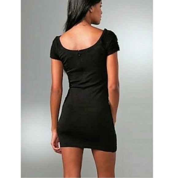 Rag & Bone Silk Raw Hem Layered Black Dress mini x small strechy - Picture 2 of 11
